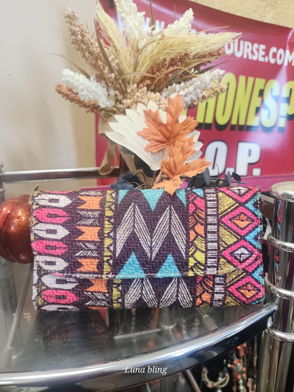 Geometric Multicolor Wallet Like New - Picture 2 of 3